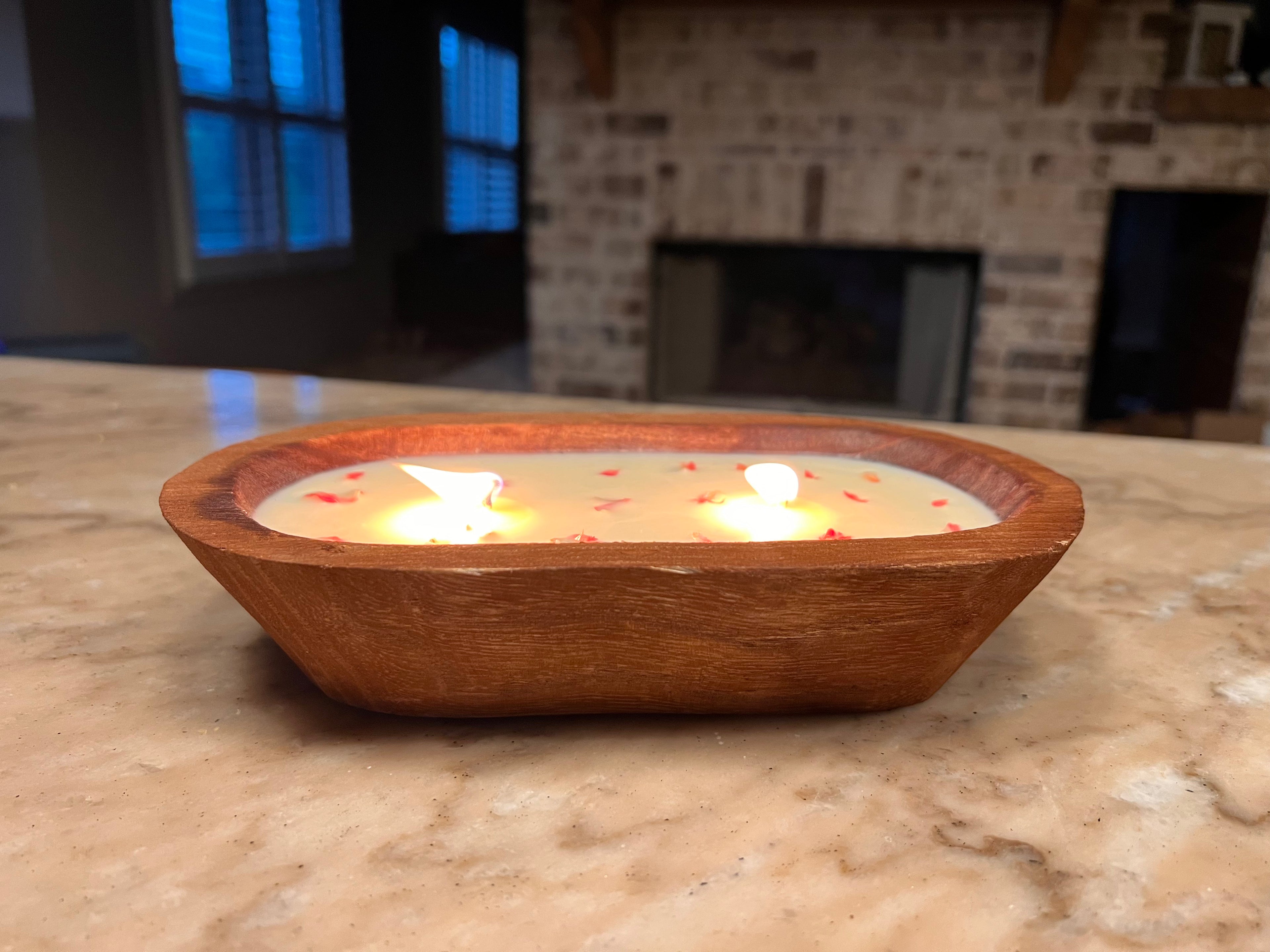 Wooden Bowl Candles