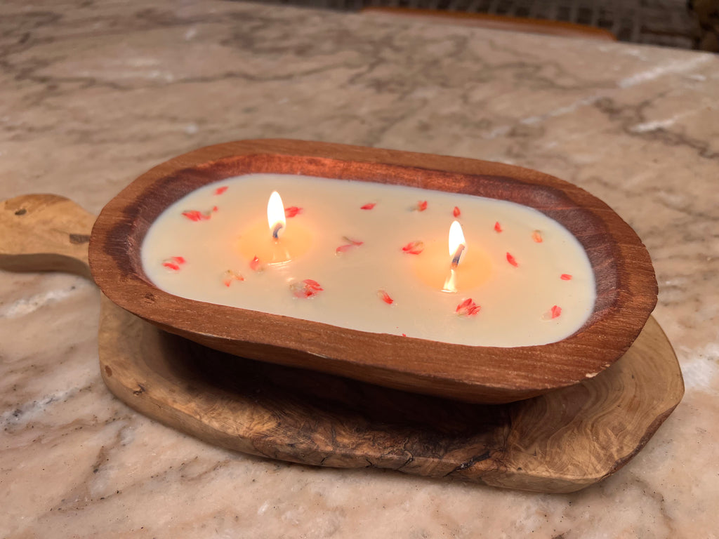 Wooden Bowl Candles
