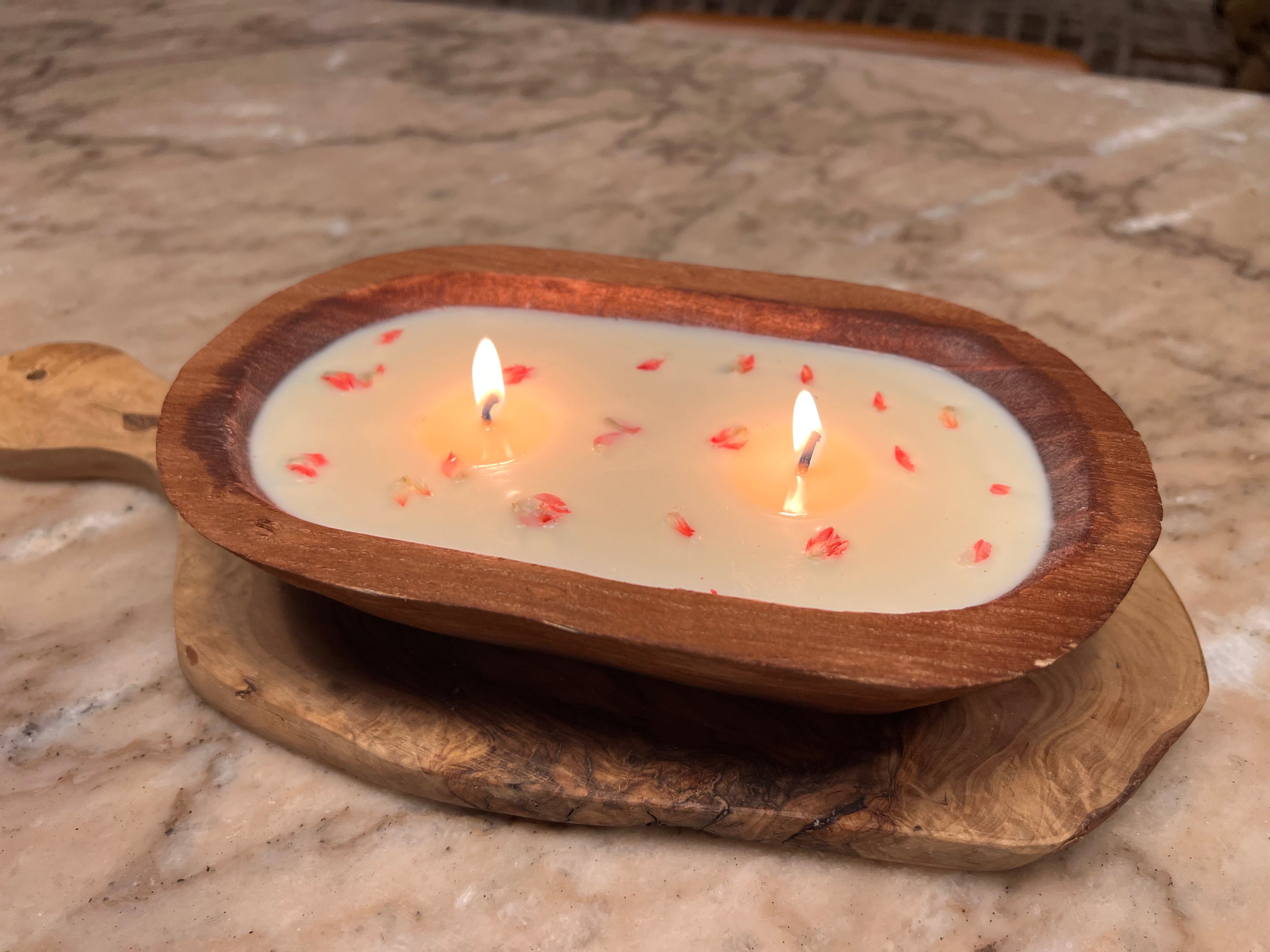 Wooden Bowl Candles