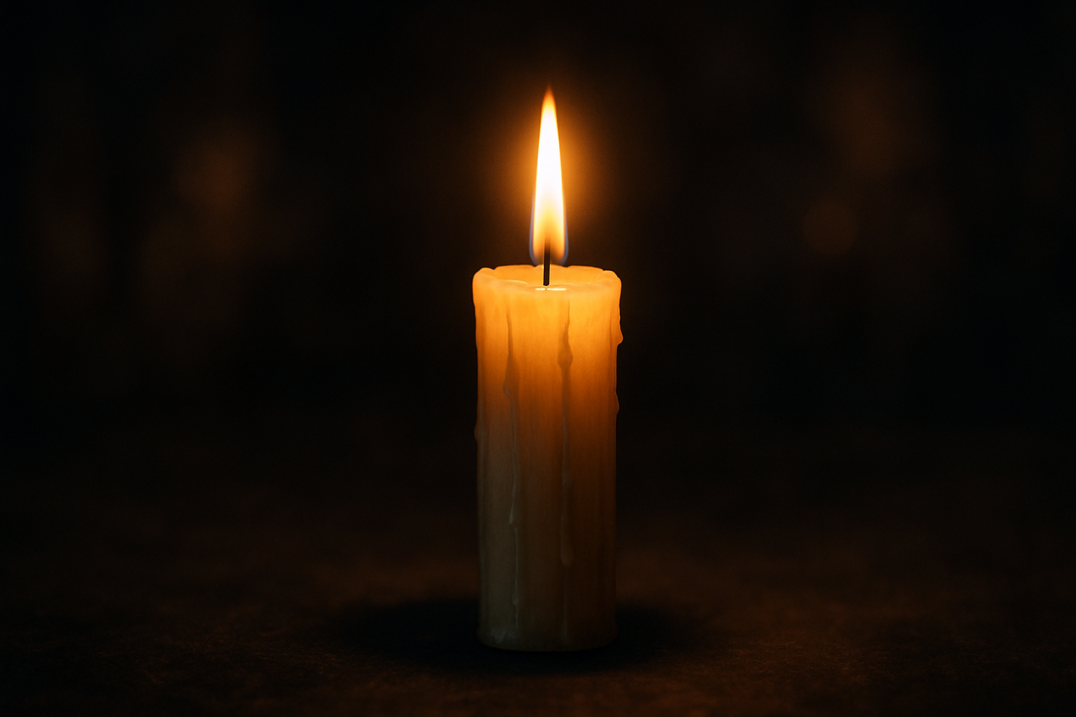 candle in a dark lit background