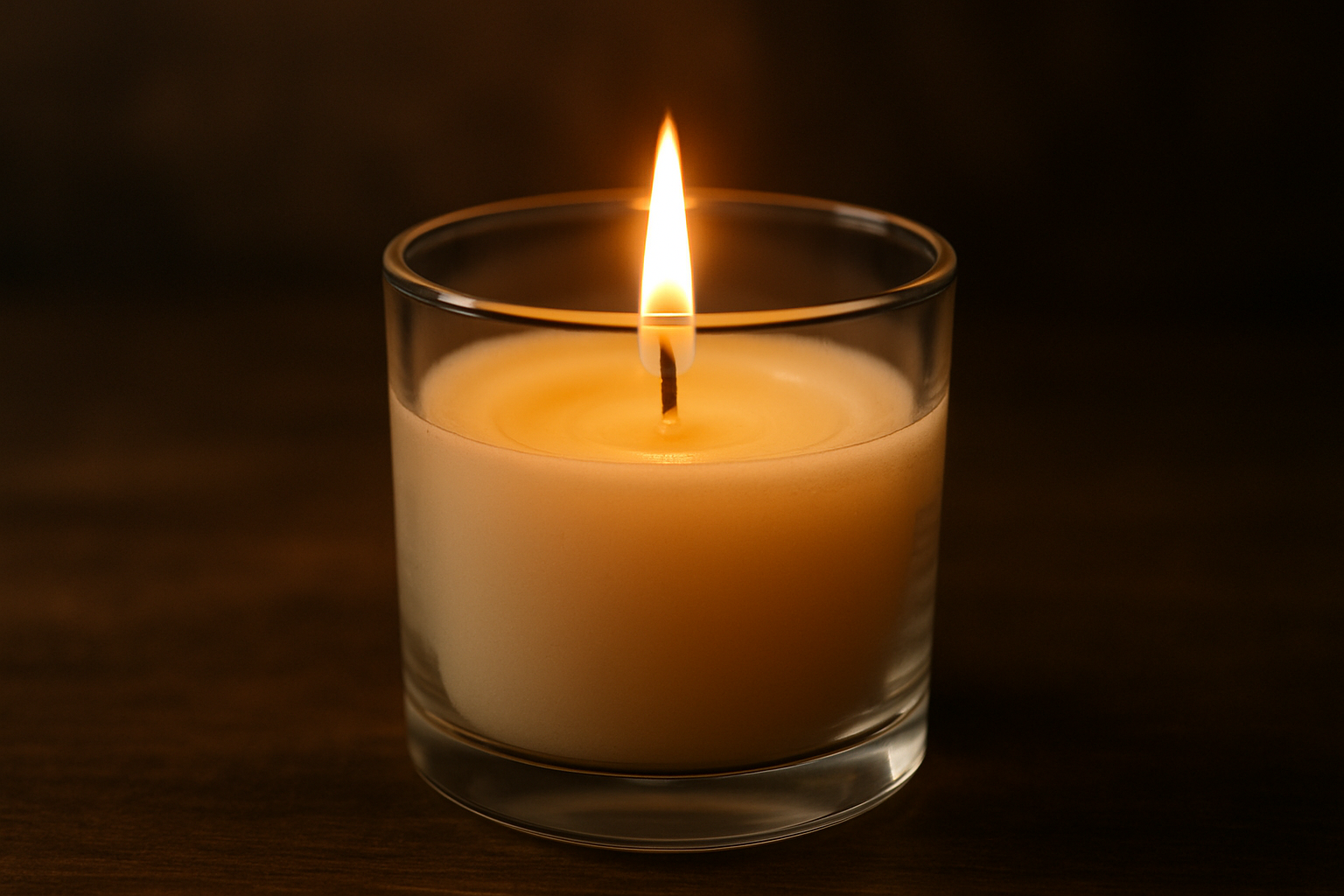 candle in a glass